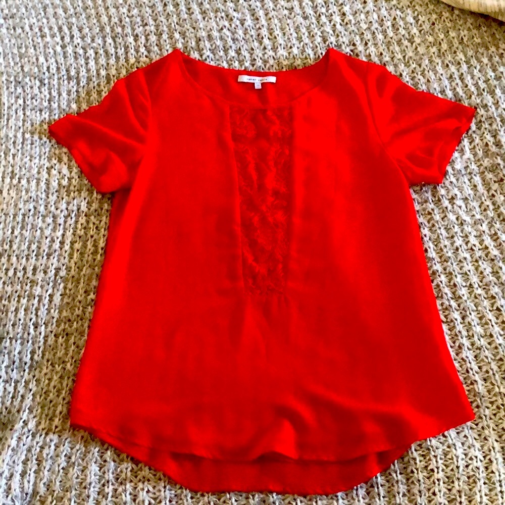Red Blouse with lace details